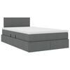 vidaXL Bett mit Stauraum und LED mit LED Dunkelgrau 120 x 190 cm Stoff