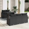 vidaXL Gartensofa-set mit Kissen 6 pcs Schwarz Poly-Rattan