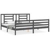 vidaXL Massivholzbett mit Kopfteil Grau 200x200 cm