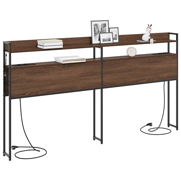 vidaXL Aufbewahrungskopfteil Braun Eichen-Optik 200 cm Holzwerkstoff