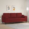 vidaXL 3-Sitzer-Sofa mit Kissen Weinrot 210 cm Stoff