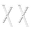 vidaXL Couchtischbeine X-Form 2 Stk. Wei&szlig; 60x(42-43) cm Stahl