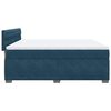 vidaXL Boxspringbett mit Matratze Blau 180x200 cm Samt
