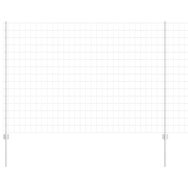 vidaXL Zaun mit Pfosten Silber 1,6 x 10 m Stahl