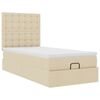 vidaXL Ottoman-Bett mit Matratze Creme 90x190 cm Stoff