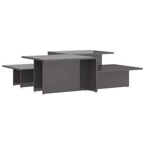 vidaXL Couchtische 2 Stk. Hochglanz-Grau 111,5x50x33 cm Holzwerkstoff