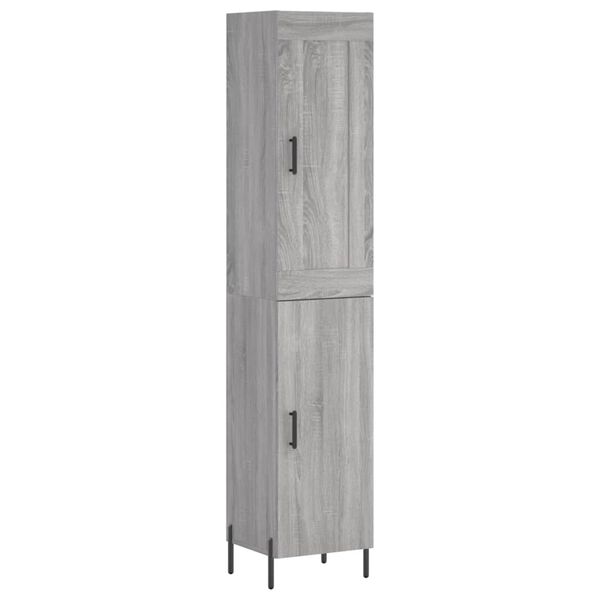 vidaXL Highboard Grau Sonoma 34,5x34x180 cm Holzwerkstoff