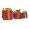 vidaXL Geschenkboxen Deko-Set 3 Stk. Rot Outdoor Indoor