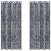 vidaXL Samtvorhänge mit Vorhängen 2 pcs Silber Grau 225 x 140 cm Samt