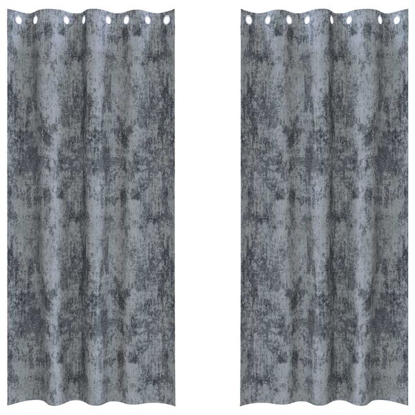 vidaXL Samtvorhänge mit Vorhängen 2 pcs Silber Grau 225 x 140 cm Samt