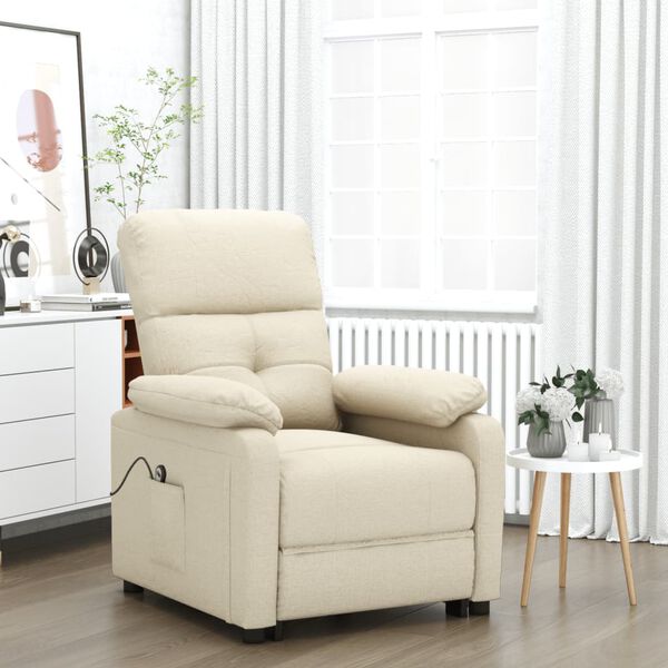 vidaXL Relaxsessel Elektrisch Creme Stoff