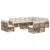 vidaXL Gartensofa-set 13 pcs Beige und Cremewei&szlig; Poly-Rattan