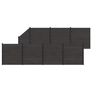 vidaXL zaunset 8 Stk. 1311 x 186 cm WPC und Aluminium Schwarz