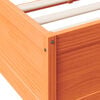 vidaXL Massivholzbett mit Regal ohne Matratze Wachsbraun 140x200 cm