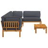 vidaXL Sofa Set mit Kissen Uni 5 pcs Anthrazit Massivholz Akazie