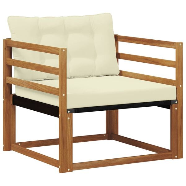 vidaXL Outdoor-Sofagarnitur Massives Akazienholz und Textilene Natur