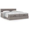 vidaXL Ottoman-Bett mit Matratzen Taupe 160x200 cm Stoff