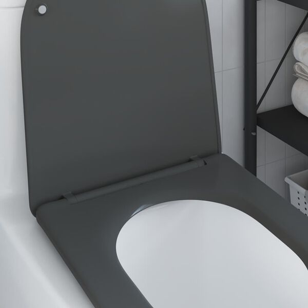 vidaXL Toilettensitz Anthrazit 44 x 36,4 x 3,4 cm Duroplast