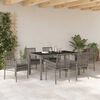 vidaXL Garten Essgruppe 7 pcs Grau Poly-Rattan