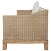 vidaXL 3-Sitzer-Sofa mit Kissen Natürliches Rattan