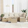 vidaXL Sofa Set mit Kissen 7 pcs Beige und Creme Poly-Rattan