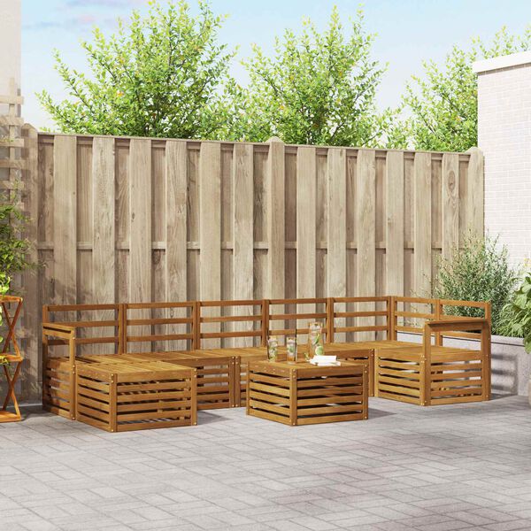 vidaXL Sofagarnituren 8 pcs Natur Massivholz Akazie