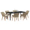 vidaXL Garten Essgruppe mit Kissen 7 pcs Beige Poly-Rattan