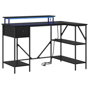 vidaXL Schreibtisch Schwarz Eichen-Optik 120 x 79 x 86,5 cm