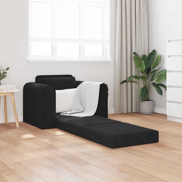 vidaXL Klappsofa Bett Schwarz 98 x 71 x 83 cm Samt