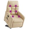 vidaXL Massagesessel mit Aufstehhilfe Creme Mikrofasergewebe