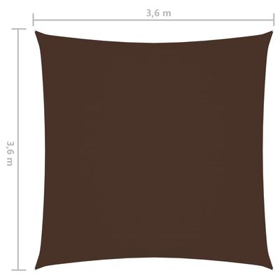 vidaXL Sonnensegel Oxford-Gewebe Quadratisch 3,6x3,6 m Braun