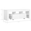 vidaXL TV-Schrank mit LED-Leuchten Hochglanz-Weiß 130x35x45 cm