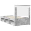 vidaXL Bettrahmen mit Kopfteil Beton 90 x 200 cm Massives Kiefernholz