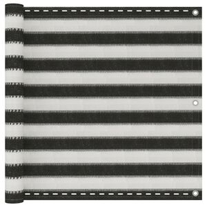 vidaXL Balkonsichtschutz HDPE 90x600 cm anthrazit und wei&szlig;