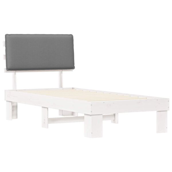 vidaXL Bettgestell mit gepolstertem Kopfteil Hellgrau 80 x 200 cm