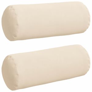vidaXL Bolsterkissen 2 Stück Beige Ø 15 x 40 cm Mikrofaserstoff