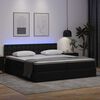vidaXL Bett mit Stauraum und LED Schwarz 180 x 200 cm Kunstleder