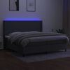 vidaXL Boxspringbett mit Matratze & LED Dunkelgrau 200x200 cm Stoff