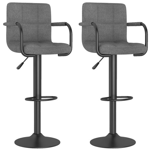 vidaXL Barhocker 2 Stk. Hellgrau Stoff