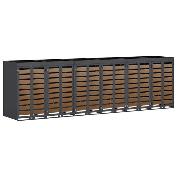 vidaXL Wagenm&uuml;llbeh&auml;lter f&uuml;r 6 Beh&auml;lter Anthrazit