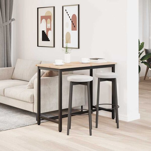 vidaXL Tisch Natur 100 x 50 x 77 cm Ingenieure Holz und Stahl