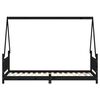 vidaXL Kinderbett Schwarz 80x200 cm Massivholz Kiefer