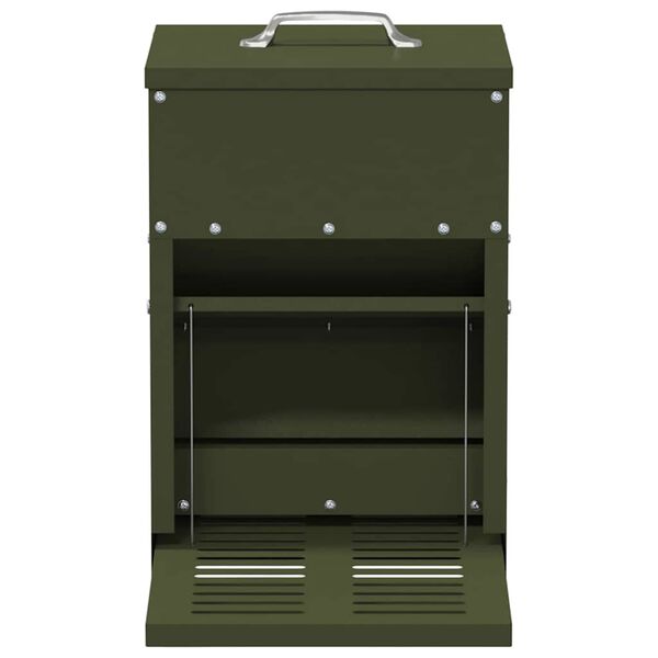 vidaXL H&uuml;hnertretfeeder Olive Gr&uuml;n 25 x 42 x 40 cm Kaltgewalzter Stahl