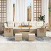 vidaXL Gartensofa-set mit Kissen 13 pcs Beige und Creme Poly-Rattan