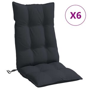 vidaXL Hochlehner-Auflagen 6 Stk. Schwarz Oxford-Gewebe