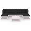 vidaXL 7-tlg. Garten-Lounge-Set mit Kissen Wei&szlig; Massivholz Kiefer