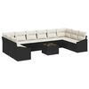 vidaXL Garten-Sofa-Set mit Kissen 11 pcs Braun und Creme Poly-Rattan