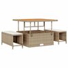 vidaXL Gartensofa-set mit Kissen 9 pcs Beige und Creme Poly-Rattan