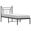 vidaXL Bettgestell mit Kopfteil Metall Schwarz 75x190 cm