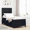 vidaXL Boxspringbett mit Matratze mit LED Schwarz 90 x 190 cm Stoff